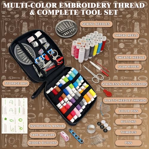 86 Pcs Embroidery Stitch Book Kit Beginner Sewing Stitch Practice Set | 86pcs embroidery sampler book 106 patterns, step-by-step guide, for beginners, adults, craft lovers, gifts.