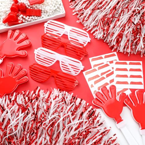 Realspring 148 Pcs Team Spirit Accessories for Sport Events - color: Red White