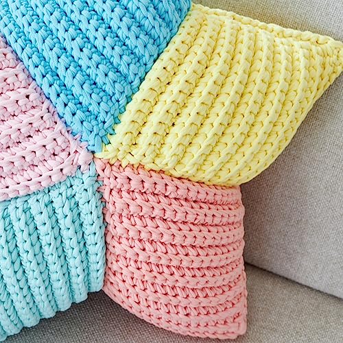 Bobilon 3-5 mm Thin Cotton T-Shirt Yarn for Amigurumi - Marshmallow | 100% cotton t shirt yarn for amigurumi, crochet, knitting and macrame; new fabric, not recycled; 109 yds - color: Marshmallow