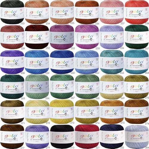golo Crochet Thread Size 30 Yarn for Hand Kniting,Tatting,Crocheting 712 - color: 712-Turquoise