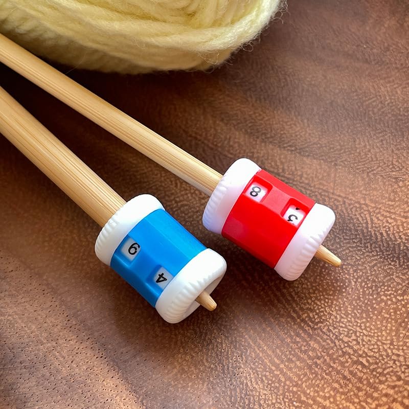 2PCS DIY Knitting Row Counter, Manual Yarn Crochet Stitch Counter, Adjustable Number Wheel for Sweater/Bag/Scarf Making – Essential Tool for Knitters & Crocheters (Random Color - 1 Large 1 Small) - color: Random color - 1 large 1 small