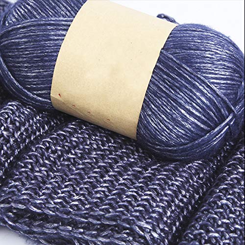 Clisil 764 Yards Coffee Brown Metallic & Glitter Yarn - Crochet & Knitting Yarn, Nylon & Cotton Blend, Silver & Gold, DIY Sweater, Scarf & Hat, 200g - color: Coffee Brown