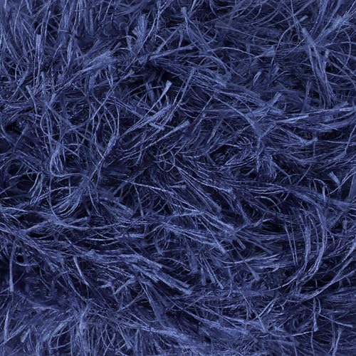 JubileeYarn Feather Whimsy Eyelash Yarn - 50g/Skein Fine Polyester Fur - Midnight Blue - 6 Skeins - color: 04 Midnight Blue