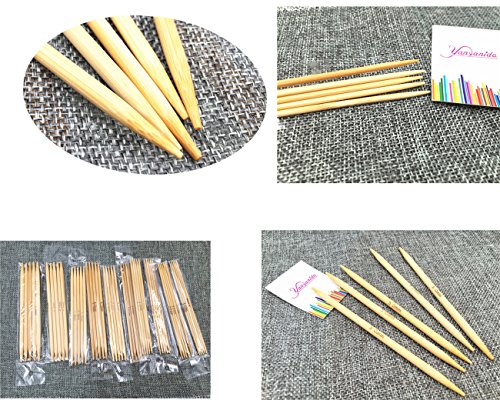 55Pcs 5.1 Inch Length 11 Size of Diameter Double Pointed Bamboo Knitting Needles (5'' Set 11)