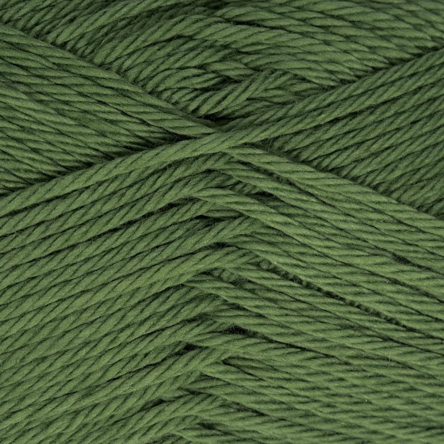 Estako Royal Cotton, 100% Mercerized Giza Cotton Yarn, Olive Green | soft, silky sheen, super fine, fingering 1, sock weight, 50 g, 137 yds, baby clothes, summer tops - color: 5062, size: 1 Skein