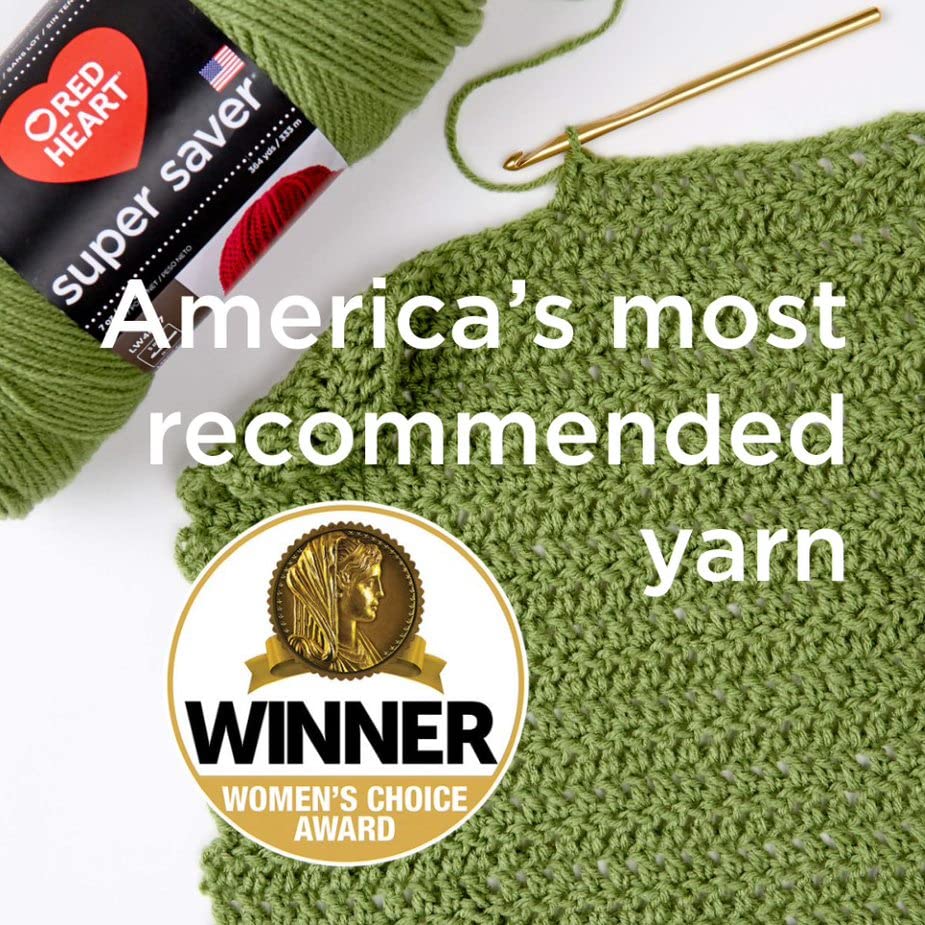 Red Heart Super Saver Metallic Yarn for Crocheting, White, 3-Pack - color: White, size: 3-Pack