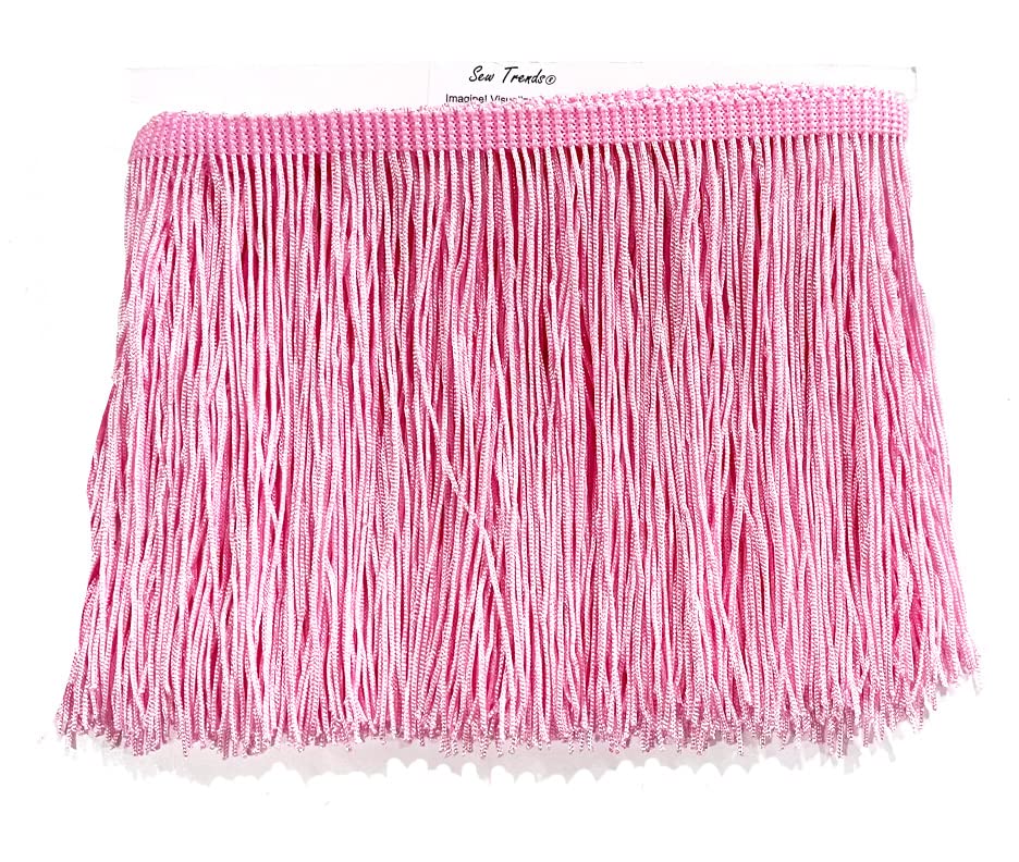 10 Yards of 4" Long Chainette Fringe Thread Yarn Tassel Trim Braid Fringe for Crafts Sewing and Decor-Baby Light Pink - color: Baby Light Pink, size: Value 10 Yards