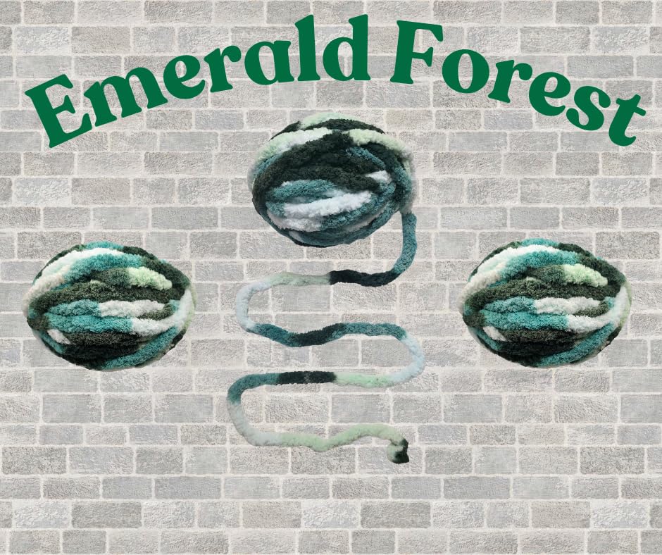 Chunky Yarn No7 Thick Yarn, 250 Grams (Emerald Forest, Pack of 4) - color: Emerald Forest